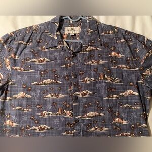 Island Shores Men's Tropical Button Up Short Sleeve Hawaiian Shirt Size XXL